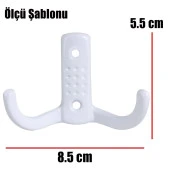 Noktalı Portmanto Vestiyer Duvar Dolap Elbise Askısı Beyaz Metal Mobilya Kapı Askılığı - 2