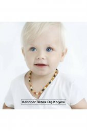 Kehribar Bebek Diş Kolyesi, Kehribar Kolye Kız Erkek Çocuk Bebek Diş Kolyesi - 1