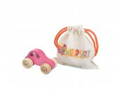 Woodnjoy Hareketli Ahşap Mini araba (pembe) - 2