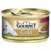 Gourmet Gold Çifte Lezzet Ciğerli Tavşanlı Yetişkin Kedi Konservesi 85 gr - 1