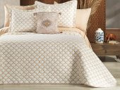 Melodie Çift Kişilik Yatak Örtüsü 4 Parça Krem Cappucino thumbnail 1