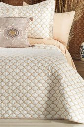 Melodie Çift Kişilik Yatak Örtüsü 4 Parça Krem Cappucino thumbnail 3