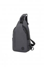 Gumi Kumaş Uniseks Bodybag Omuz Çantası 8654 K.gri - 3