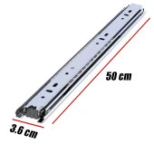 Bilyalı Dolap Çekmece Rayı Metal En 3.6 cm Uzunluk 50 cm thumbnail 2
