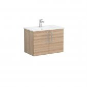 Vitra Root Flat 80 cm Kapaklı Meşe Banyo Dolabı Alt Modül Lavabo - 1