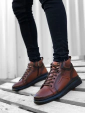 BA0144 İçi Dışı Hakiki Deri Fermuarlı Taba Erkek Spor Yarım Bilek Bot - 2