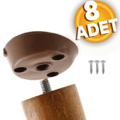 Mobilya Masa Sehpa Ayağı Bağlantı Aparatı Açılı Dereceli Ayak Tabanı Kahverengi (8 ADET) - 1