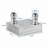 4x4cm Sıvı Su Aluminyum Soğutucu Blok 90 Derece Cpu Gpu Anakart Xbox Lazer Kafa Soğutma Radyatör - 1