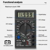 DT830B Multimetre Dijital Ölçü Aleti Avometre Voltmetre Ampermetre - 3