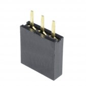 3 Pin Tek Sıra Dişi Header 180 Derece 1x3 Pin 2.54mm Soket Konnektör - 2