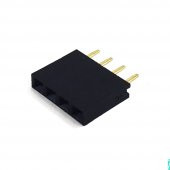4 Pin Tek Sıra Dişi Header 180 Derece 1x4 Pin 2.54mm Soket Konnektör - 6