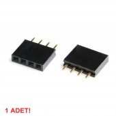 4 Pin Tek Sıra Dişi Header 180 Derece 1x4 Pin 2.54mm Soket Konnektör - 7