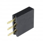 3 Pin Tek Sıra Dişi Header 180 Derece 1x3 Pin 2.54mm Soket Konnektör - 7