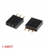 3 Pin Tek Sıra Dişi Header 180 Derece 1x3 Pin 2.54mm Soket Konnektör - 8