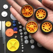 78 Parça Plastik Dişli Seti Rc Çark Arduino Oyuncak Robot Araba Mil Tekerlek - 6
