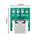 USB Type C 4 Pin DIP Çevirici Pcb Usb Dip Adaptör Kart - 4
