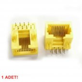 8P8C Plastik Sarı Rj45 Soket Ethernet Bağlantı Soketi 8 Pin Pcb thumbnail 6