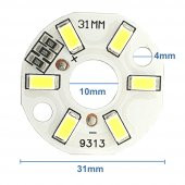 5730 5V 3W 32mm Beyaz Led Modül Aluminyum Pcb 6 Led Lamba Aydınlatma thumbnail 4