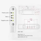 Usb 4 Pin Pogo Kablo Akıllı Saat Manyetik Sabitleyici Şarj Kablosu USB 2.0 - 7