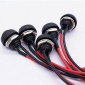 12mm PBS-33B 2 Pin Push Buton Siyah 20cm Kablolu ON OFF 1A 250V thumbnail 6