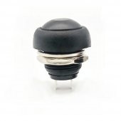 12mm PBS-33B 2 Pin Push Buton Siyah ON OFF 1A 250V Yuvarlak Su Geçirmez Anahtar thumbnail 1