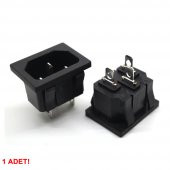 220V 15A AC Erkek Power Giriş Soketi C14 3 Pin Panel Montaj Tip thumbnail 5