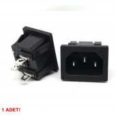 220V 15A AC Erkek Power Giriş Soketi C14 3 Pin Panel Montaj Tip thumbnail 6