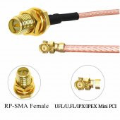 30Cm Rp Sma Dişi Ipex Mhf1 Rf Bağlantı Kablosu 0-6Ghz Altın Kaplama - 5