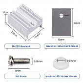 TO220 Aluminyum Soğutucu Set Radyatör Entegre Transistör Mosfet - 5
