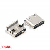 Type-C Usb Soket 16 Pin Smd USB 3.1 Cep Tel. Konnektör Şarj Dişi - 7