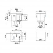 220V 15A AC Erkek Power Giriş Soketi C14 3 Pin Panel Montaj Tip thumbnail 8