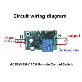 433Mhz RF 1 Kanal Röle Modül AC 220V Kablosuz Pompa Fan Lamba Perde thumbnail 8