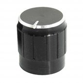 Alüminyum Pot Başlığı 6Mm Tırtıklı Mil 6Mm Siyah Metal Potansiyometre thumbnail 1