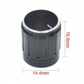 Alüminyum Pot Başlığı 6Mm Tırtıklı Mil 6Mm Siyah Metal Potansiyometre thumbnail 4