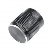 Alüminyum Pot Başlığı 6Mm Tırtıklı Mil 6Mm Siyah Metal Potansiyometre thumbnail 6