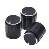 Alüminyum Pot Başlığı 6Mm Tırtıklı Mil 6Mm Siyah Metal Potansiyometre thumbnail 7