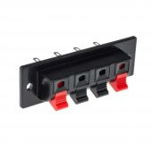 4Lü Hoparlör Terminal Soketi Panel Montaj Tip Yaylı Speaker Ses - 2