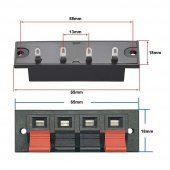 4Lü Hoparlör Terminal Soketi Panel Montaj Tip Yaylı Speaker Ses - 6
