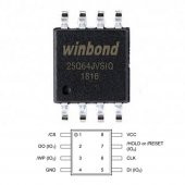 Winbond W25Q64JVSIQ 64M-Bit Seri Flash 3.3V SPI Hafıza Entegresi thumbnail 4
