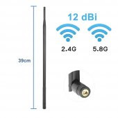 12dBi 39cm Anten RP Sma Erkek 2.4GHz 5.8GHz Dual Band RF Gsm Wifi - 2