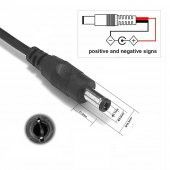 5.5mm x 2.1mm 15cm Adaptör Kablosu Erkek 22AWG 80 Derece 300V - 5