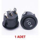 Yuvarlak 3 Pin Anahtar Rocker Switch Mini Buton Siyah 3 Durumlu - 6