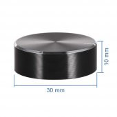 Alüminyum Pot Başlığı 30mm 6mm Tırtıklı Mil Siyah Metal Rotary Enkoder Potansiyometre Ses Kontrol thumbnail 7