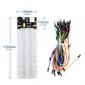 MB-102 Breadboard + 65 Parça Kablo Seti + Breadboard Güç Kaynağı - 8