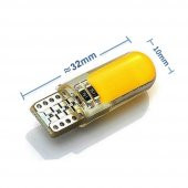 T10 Silikon Sarı Led DC 12V Araba Aydınlatma Ampul Yan Park Lamba - 4