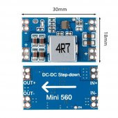Mini560 5V 5A Voltaj Düşürücü Modül Güç Kaynağı 7-20V Step Down thumbnail 6