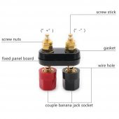 Banana Soket Terminal Çifti Kırmızı Siyah Hexagon Konnektör thumbnail 7