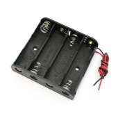 4lü 1,5V AA Kalem Pil Kutusu Yuvası 4x1,5V Kablolu Batarya Pil Tutucu thumbnail 1