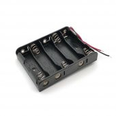 5li 1,5V AA Kalem Pil Kutusu Yuvası 5x1,5V Kablolu Batarya Pil Tutucu - 2