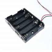 5li 1,5V AA Kalem Pil Kutusu Yuvası 5x1,5V Kablolu Batarya Pil Tutucu - 3